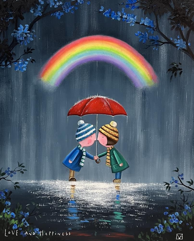 Michael Abrams - 'Love And Happiness' - Framed Original Art