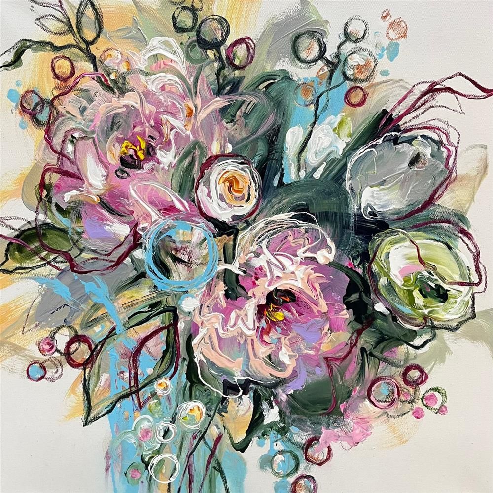 Anna Cher - 'Sunrise Bouquet' - Framed Original Artwork