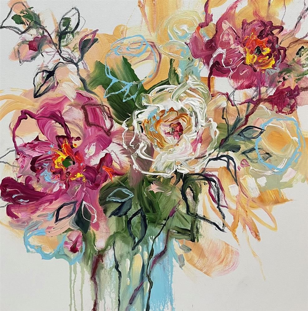Anna Cher - 'Whispering Bloom' - Framed Original Artwork