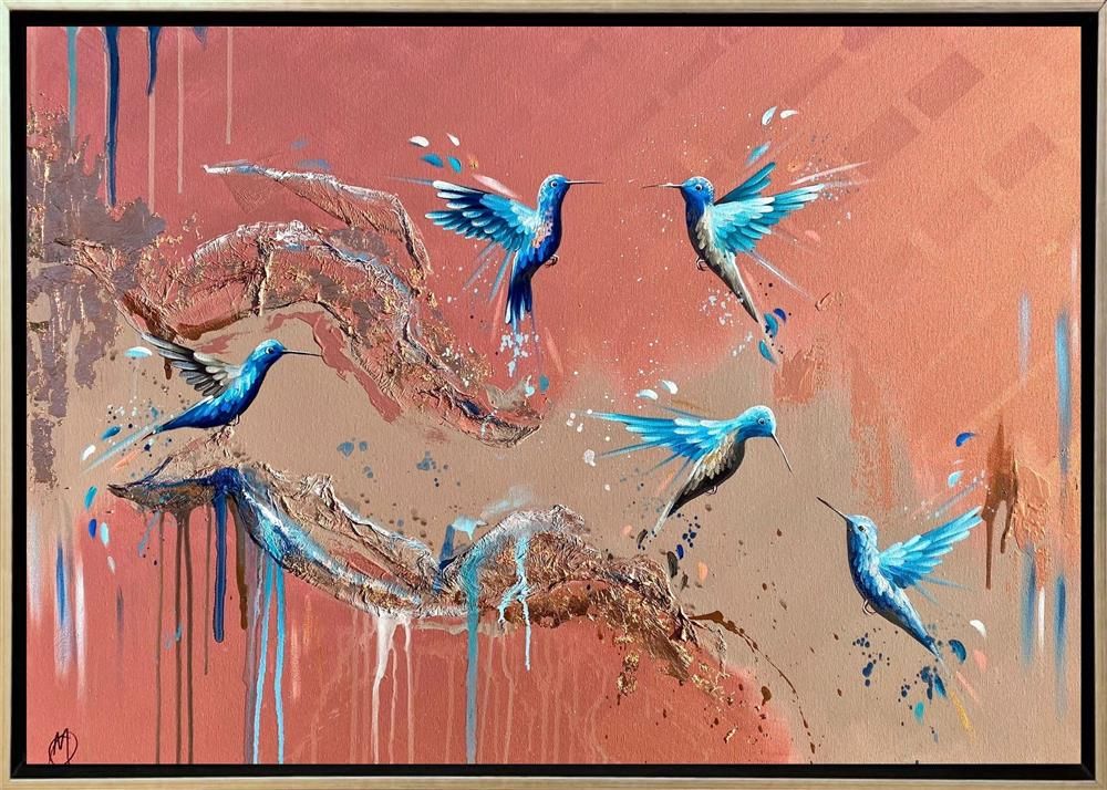 Mellisuga- 'Feathered Sapphires' - Framed Original Artwork