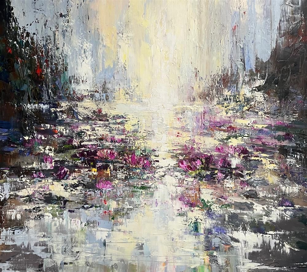 Ewa Czarniecka - 'Monet Pond' - Framed Original Art