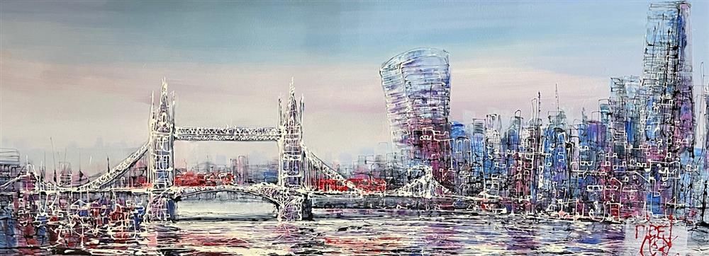 Nigel Cooke - 'London's Dawn'  - Framed Original Artwork