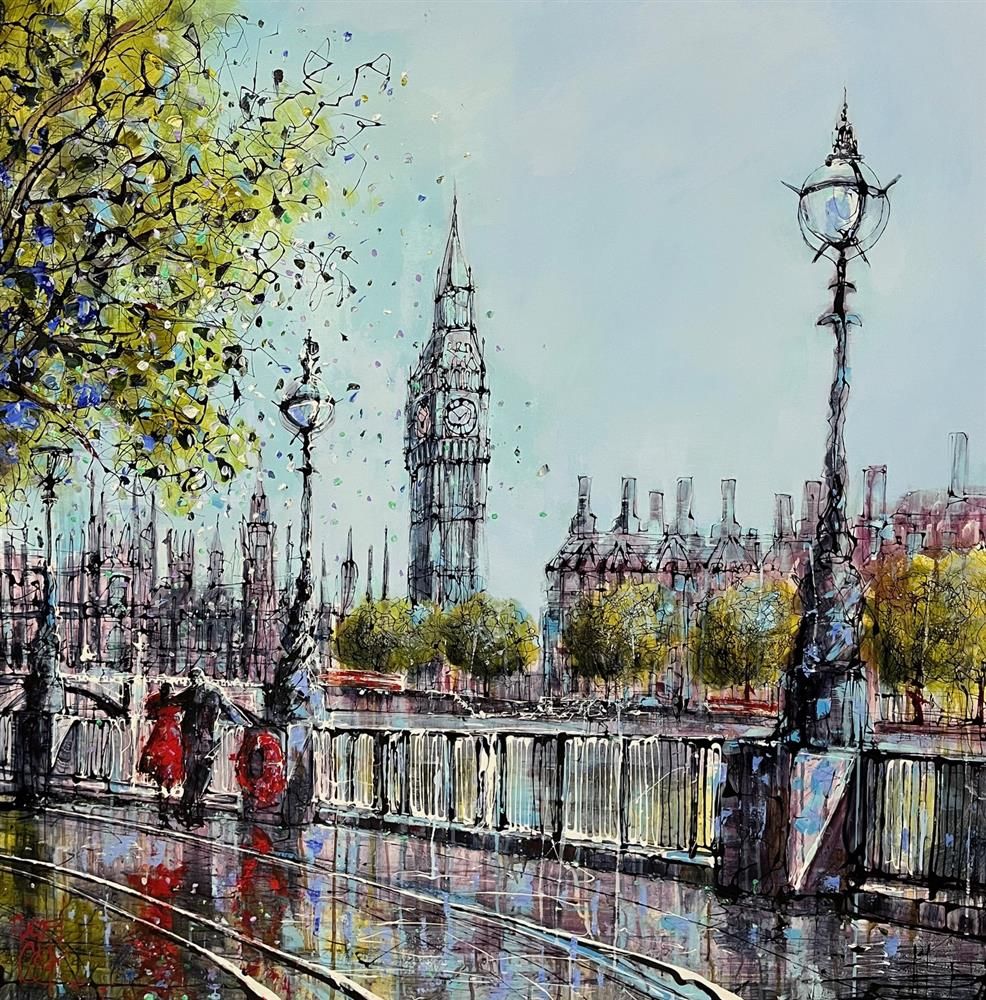 Nigel Cooke - 'Walk Along The Thames'  - Framed Original Artwork