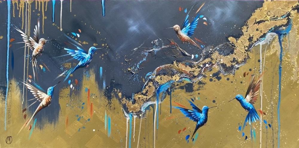 Mellisuga- 'Sapphire Dancers' - Framed Original Artwork