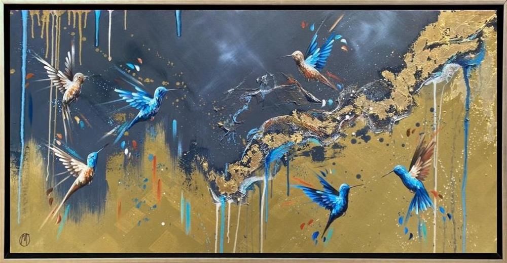 Mellisuga- 'Sapphire Dancers' - Framed Original Artwork