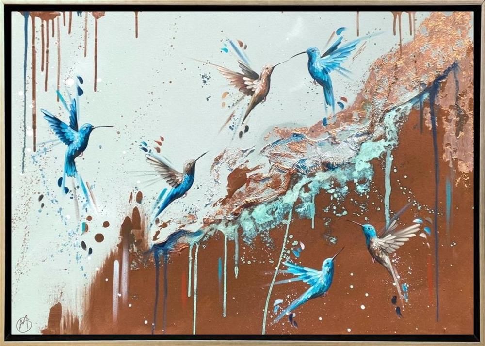Mellisuga- 'Sapphires In Flight II' - Framed Original Artwork