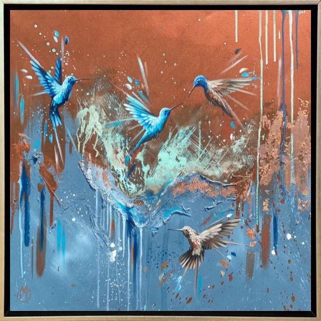 Mellisuga- 'Dancing Feathers' - Framed Original Artwork