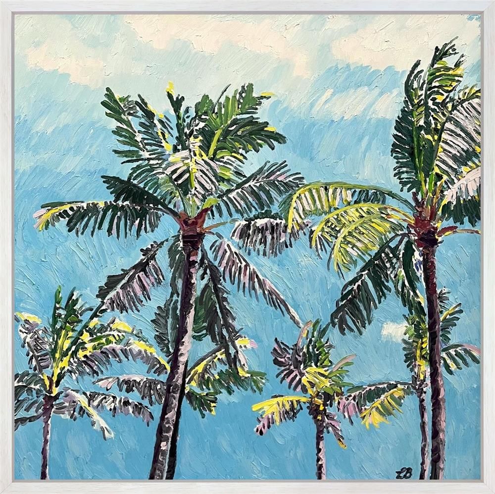 Leila Barton - 'Cerulean Skies And Sunset Palms' - Framed Original Artwork