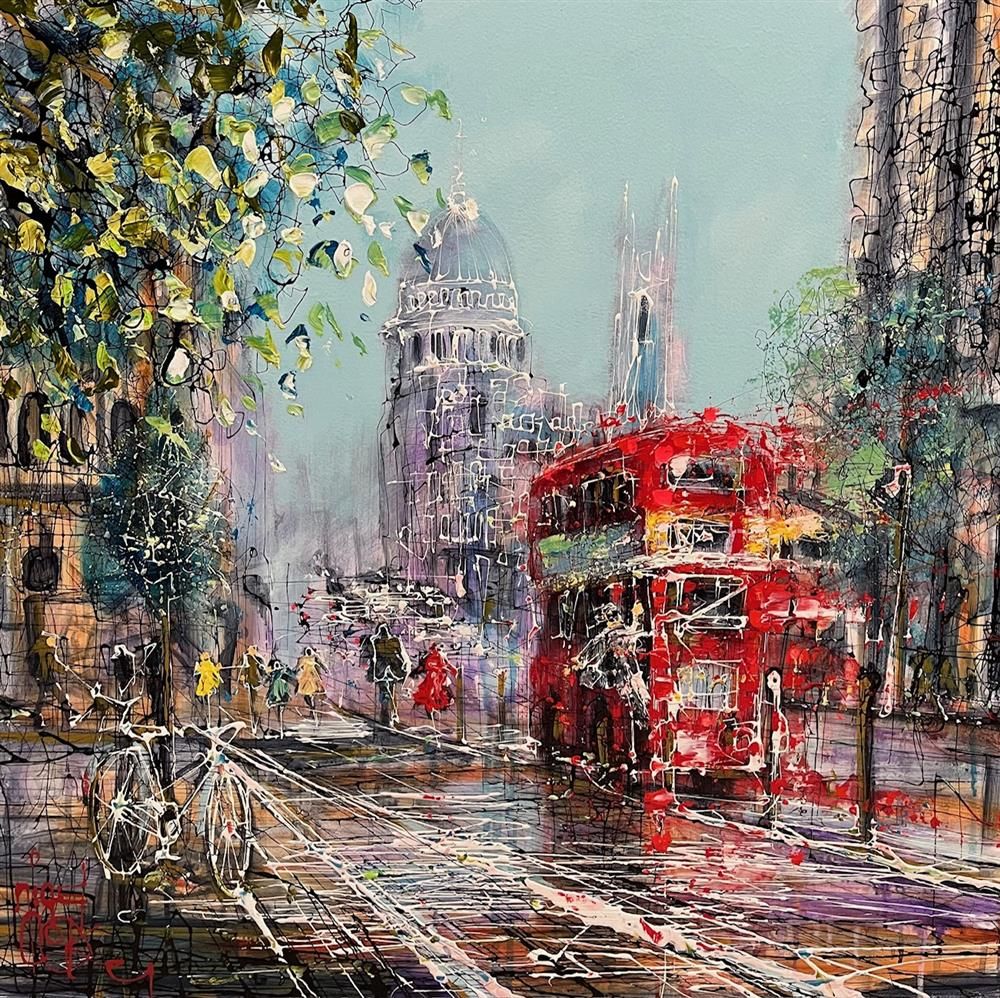 Nigel Cooke - 'Rush Hour In London'  - Framed Original Artwork