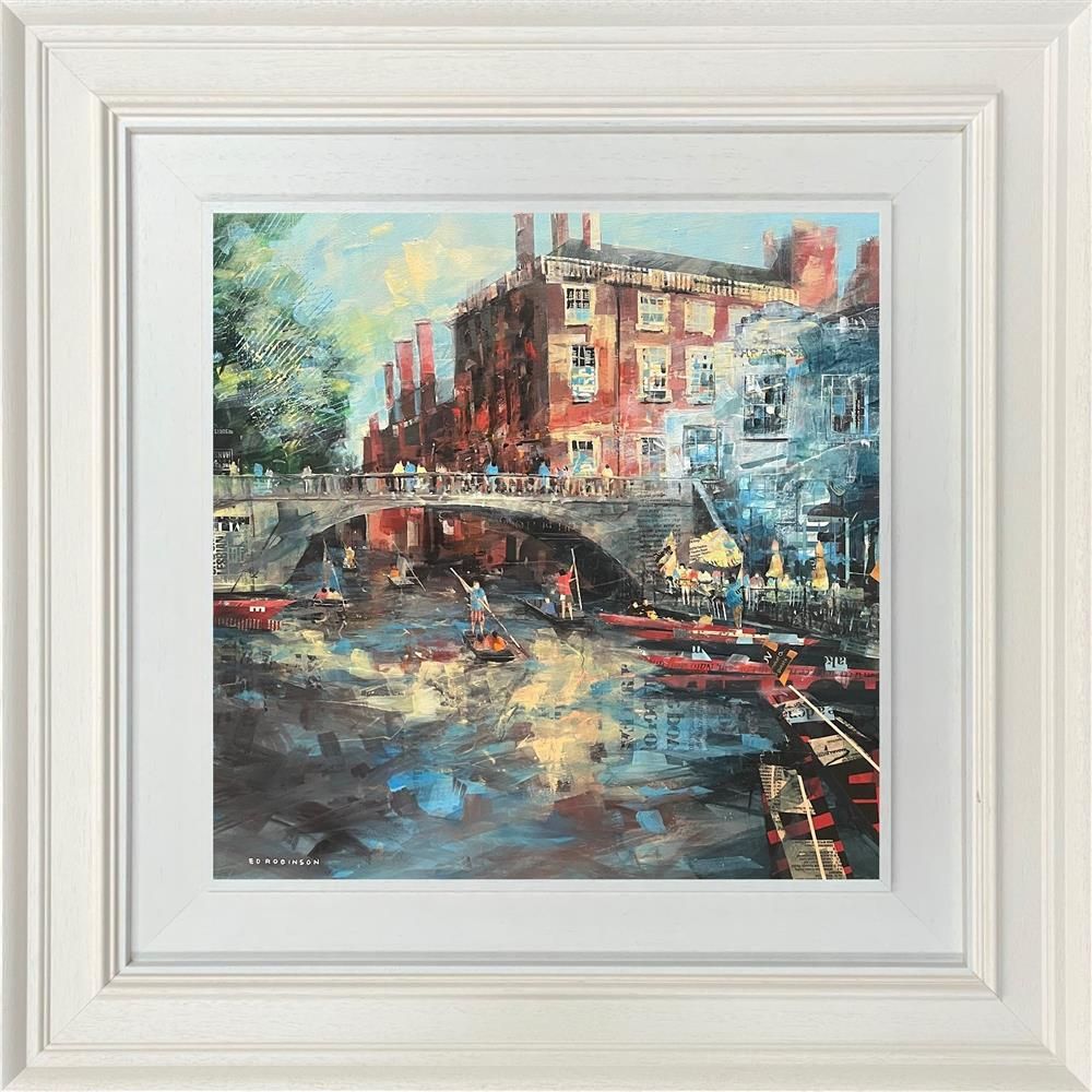 Ed Robinson - 'Silver Street  Bridge Cambridge '  - Framed Original Artwork