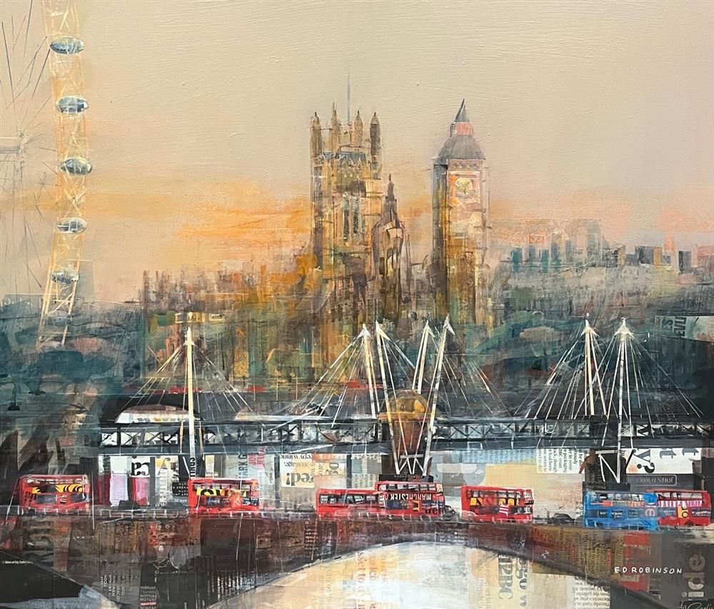 Ed Robinson - 'Bridges At Westminster'  - Framed Original Artwork