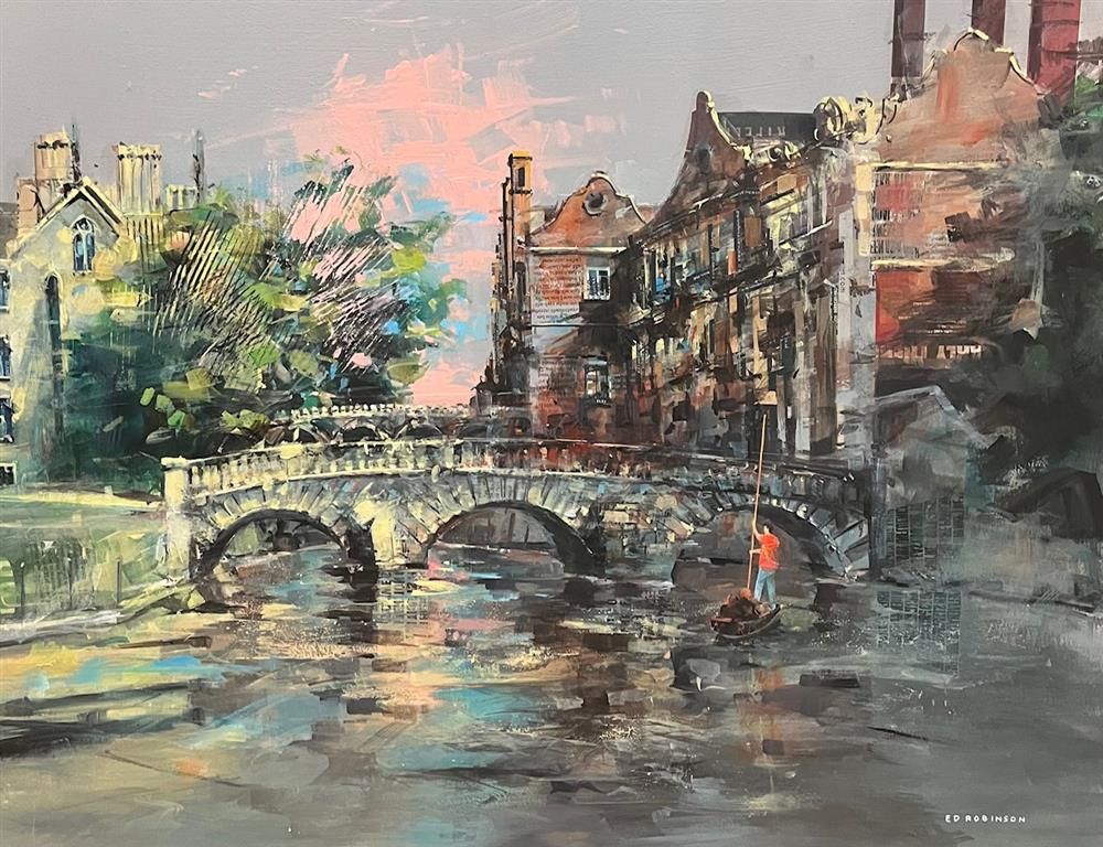 Ed Robinson - 'Kitchen Bridge, Cambridge'  - Framed Original Artwork
