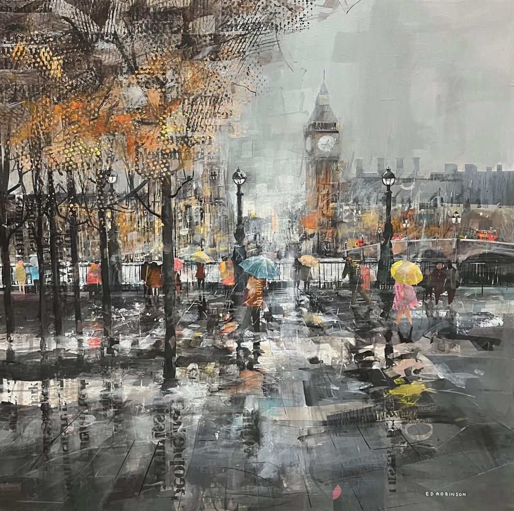Ed Robinson - 'Storm At Westminster'  - Framed Original Artwork