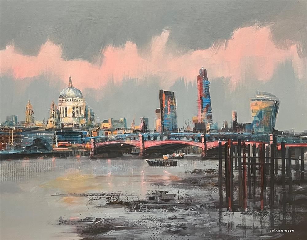 Ed Robinson - 'Early Evening By The Thames'  - Framed Original Artwork