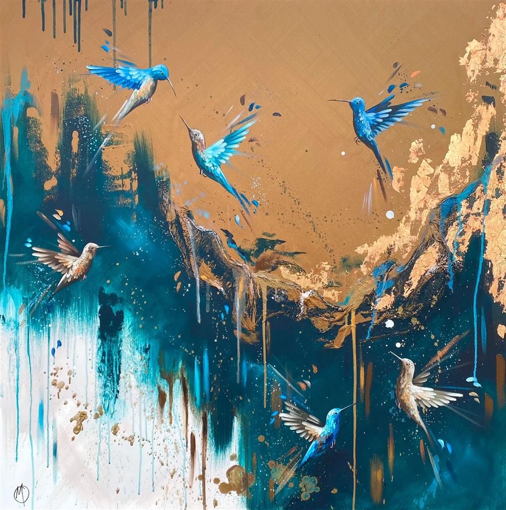 Mellisuga- 'Feathered Emeralds II' - Framed Original Artwork