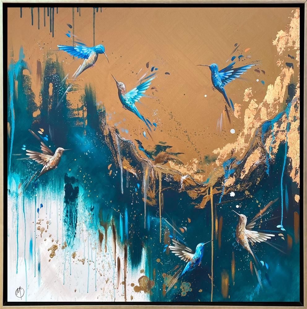 Mellisuga- 'Feathered Emeralds II' - Framed Original Artwork