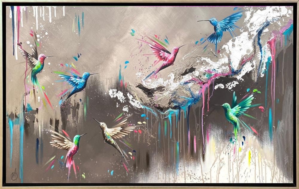 Mellisuga- 'Vibrant Feathers II' - Framed Original Artwork