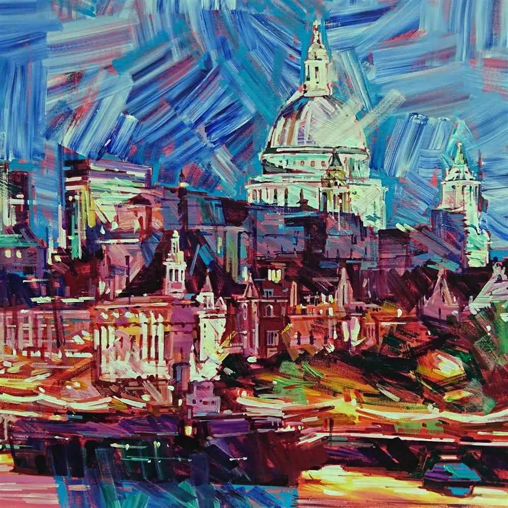 Colin Brown - 'Bright Lights Over St Paul's' - Framed Original Art