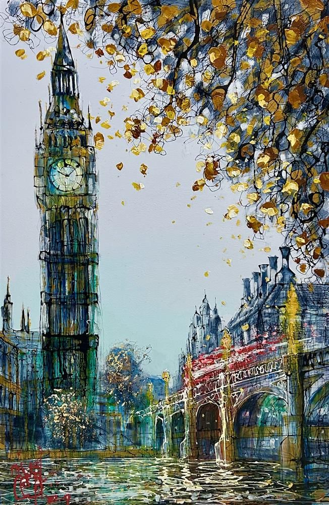 Nigel Cooke - 'Emerald London Glows'  - Framed Original Artwork