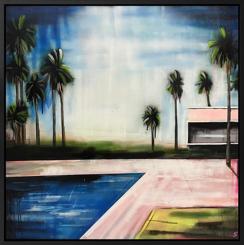 Joss Clapson - 'Poolside View' - Framed Original Art