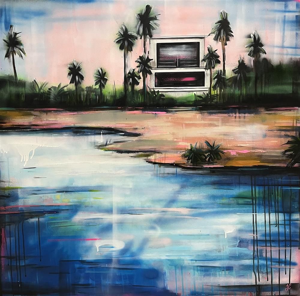 Joss Clapson - 'Neon Shore' - Framed Original Art