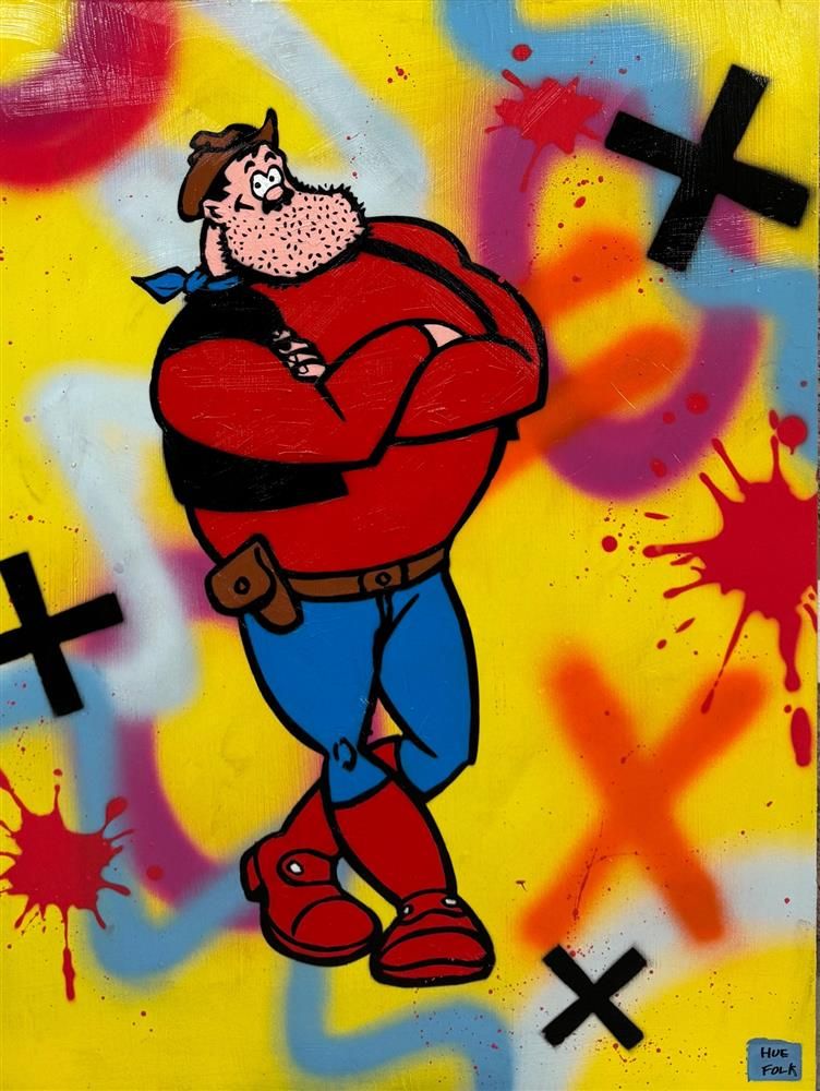 Hue Folk - 'Dan' - Framed Original Art