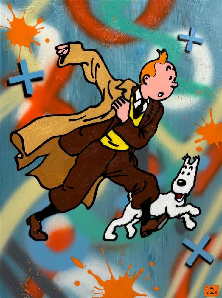 Hue Folk - 'Tin Tin' - Framed Original Art