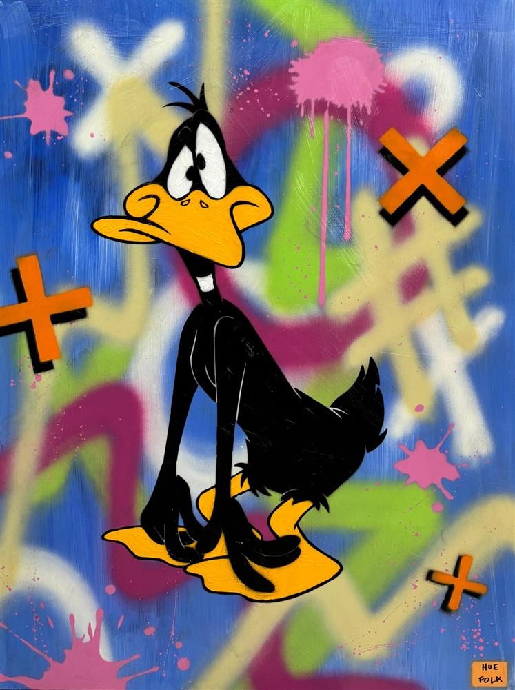 Hue Folk - 'Daffy' - Framed Original Art
