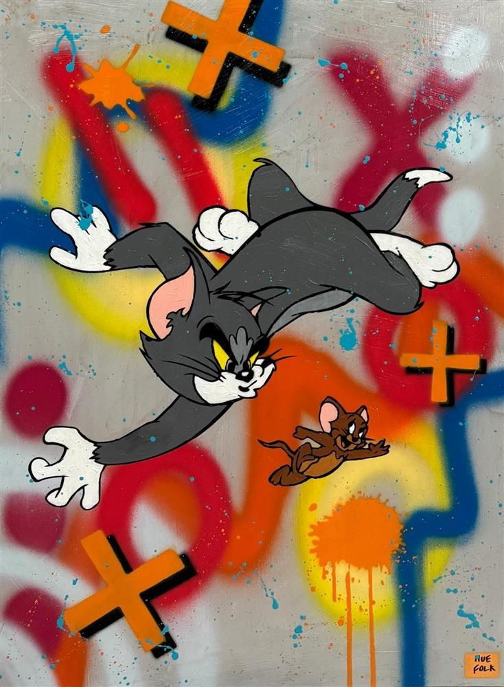 Hue Folk - 'Tom And Jerry' - Framed Original Art