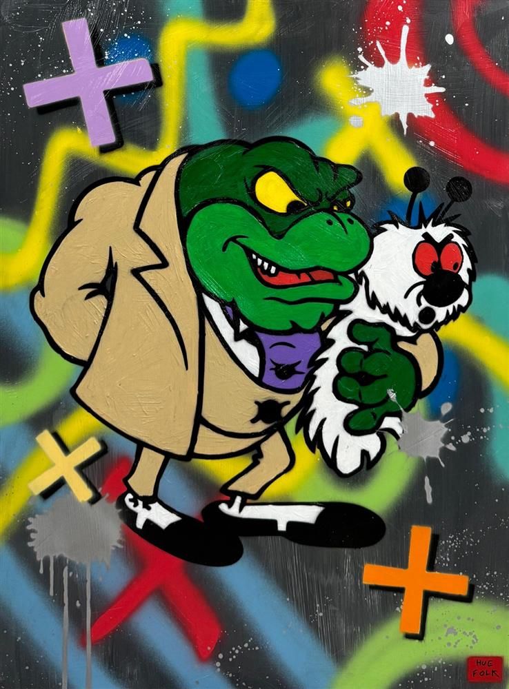 Hue Folk - 'Baron Silas Von Greenback' - Framed Original Art