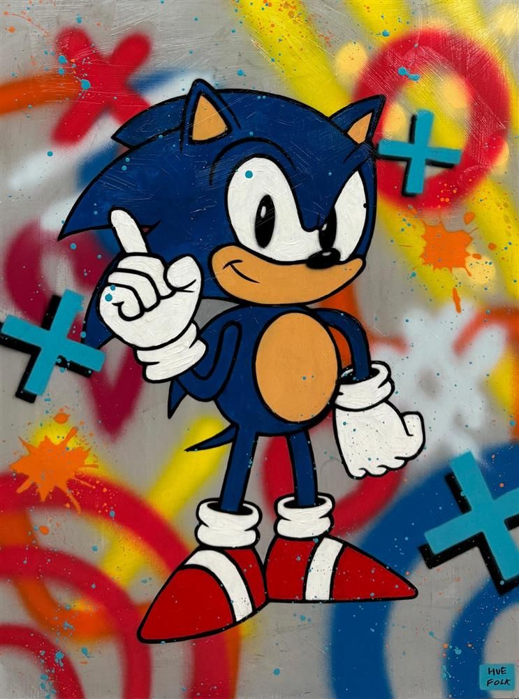 Hue Folk - 'Sonic' - Framed Original Art