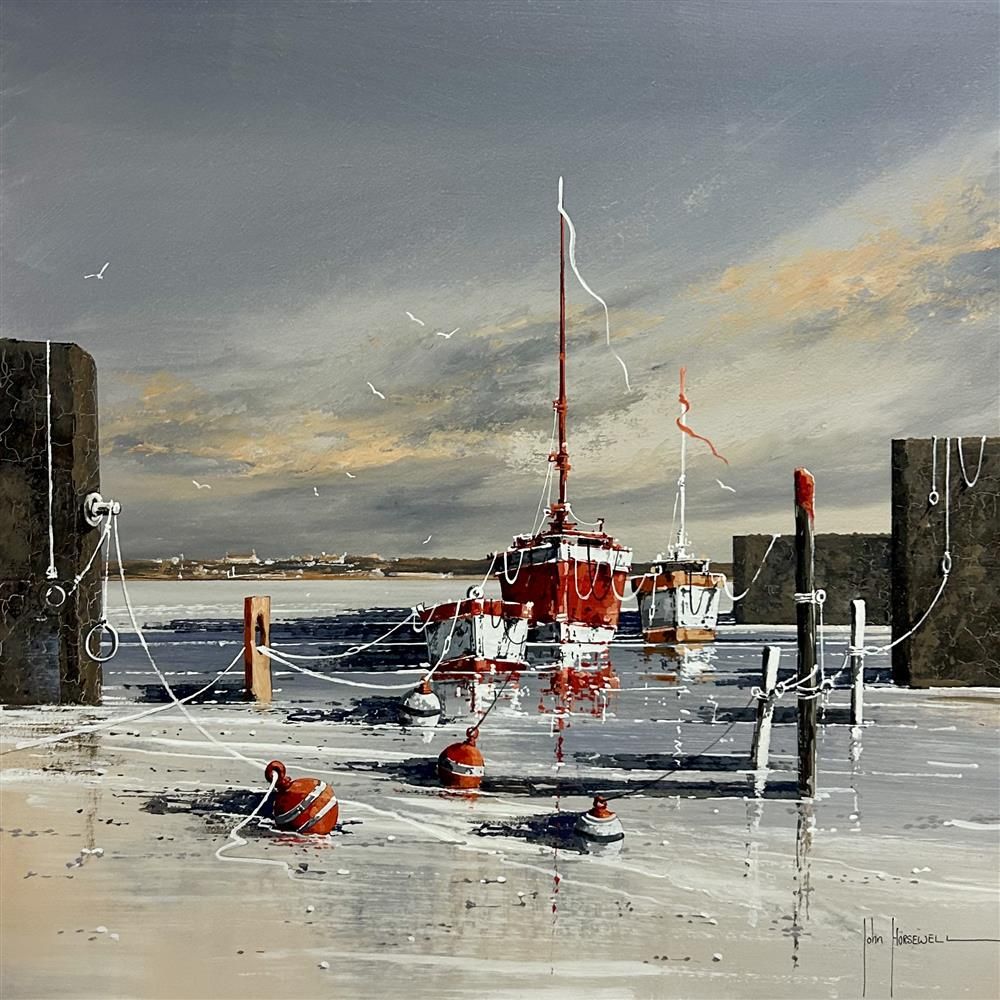 John Horsewell - 'Harbour Life' - Framed Original Artwork