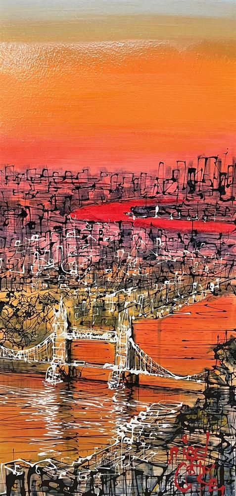 Nigel Cooke - 'Sunset Over The Towers'  - Framed Original Artwork