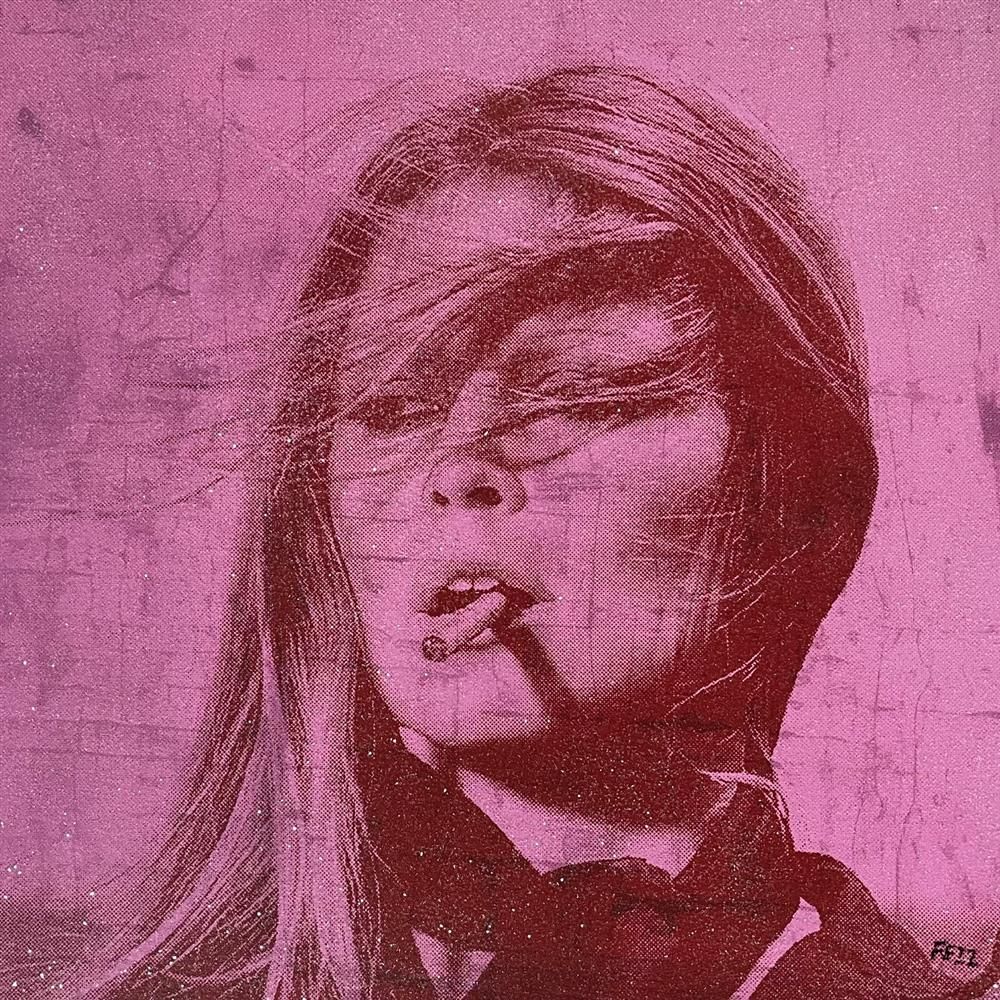 Fezz - 'Bardot - Naughty Girl Pink ' - Framed Original Artwork