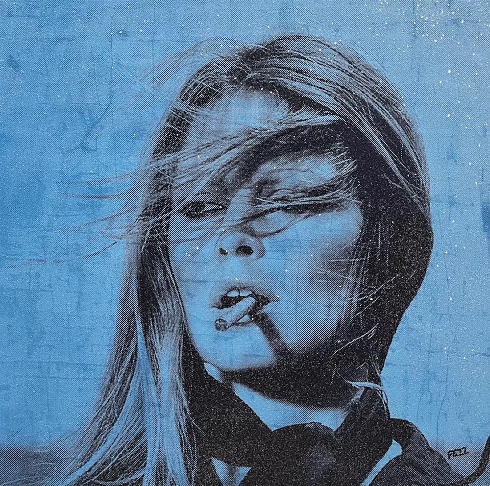 Fezz - 'Bardot - Parisienne Blue' - Framed Original Artwork