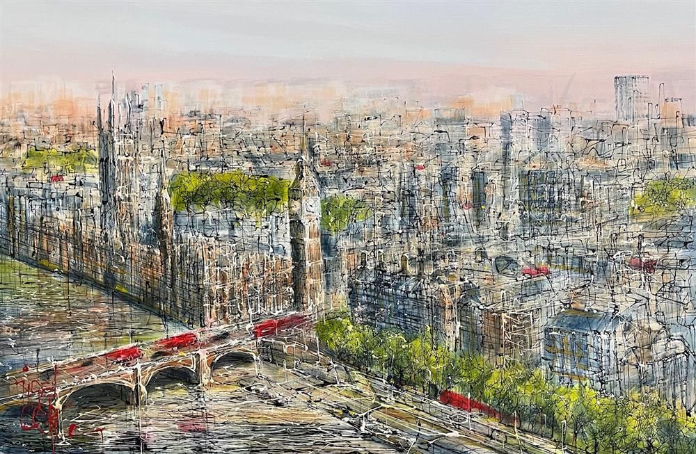 Nigel Cooke - 'London Sunrise'  - Framed Original Artwork