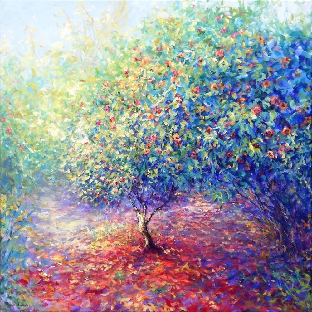 Mariusz Kaldowski - 'Undere A Camelia Tree' - Framed Original Art