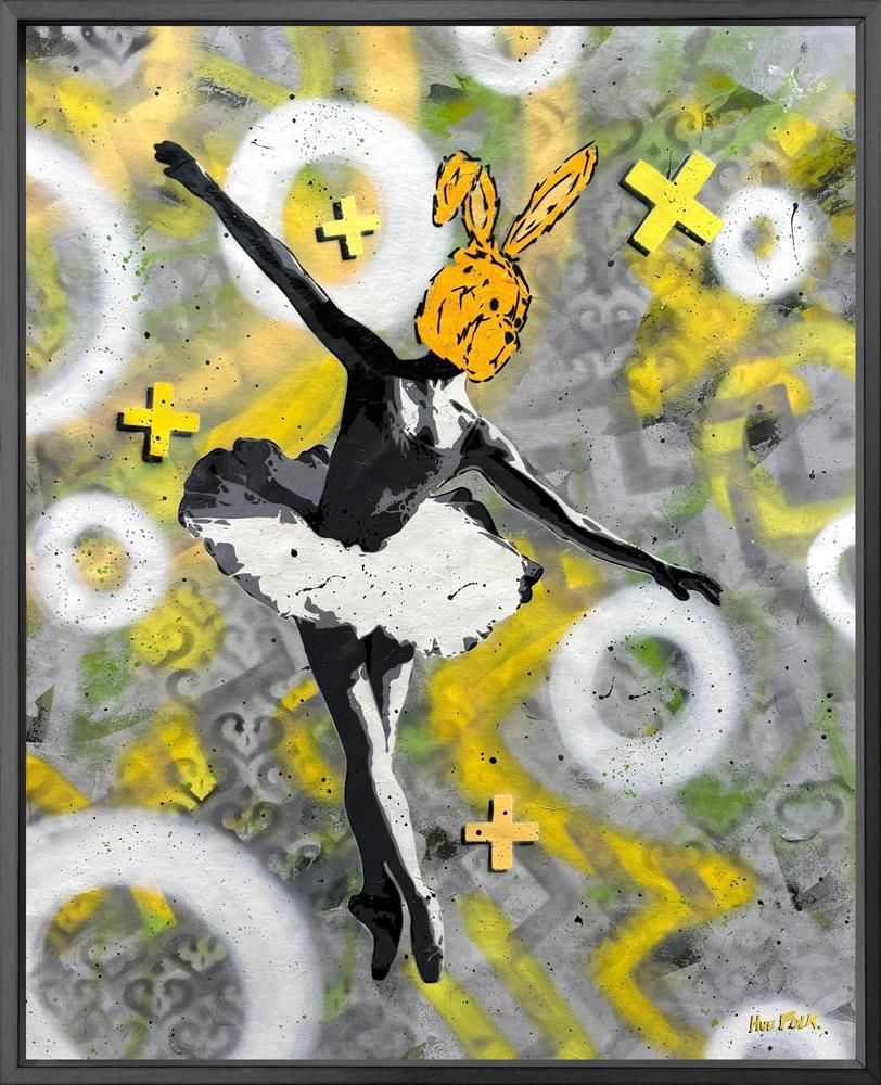 Hue Folk - 'Ballet Bunny II' - Framed Original Art