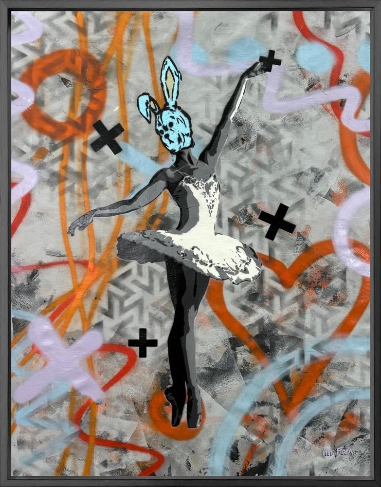 Hue Folk - 'Ballet Bunny III' - Framed Original Art