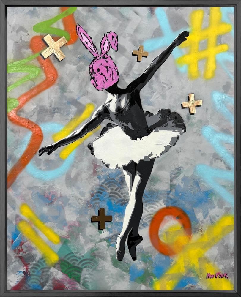 Hue Folk - 'Ballet Bunny IV' - Framed Original Art
