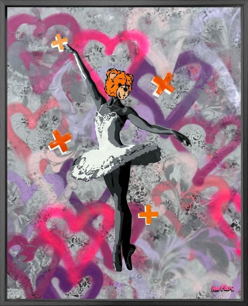 Hue Folk - 'Ballet Bear IV' - Framed Original Art