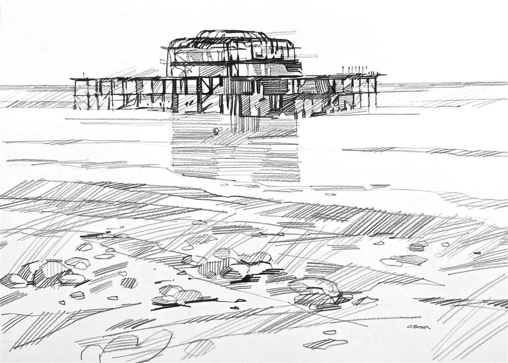 Colin Brown - 'West Pier - Study' - Framed Original Art