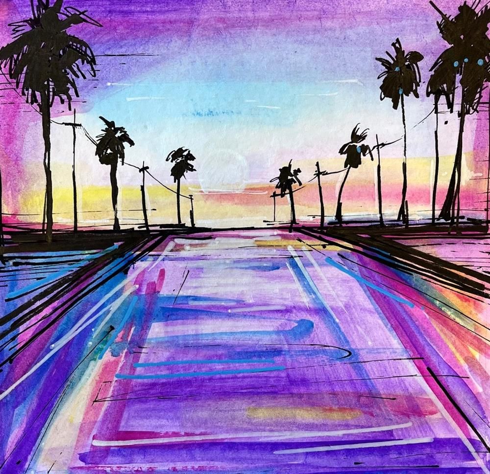 Joss Clapson - 'Sunset Boulevard Study X' - Framed Original Art