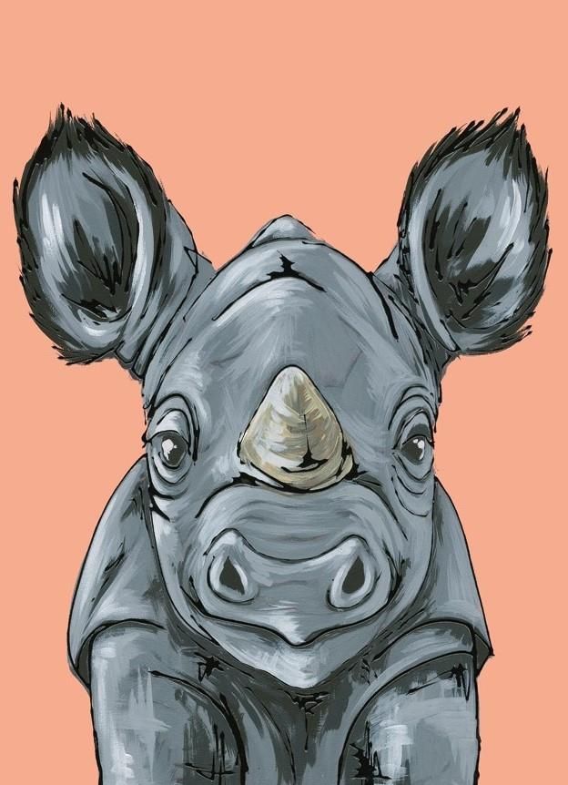 Amy Louise - 'Rhino Rumble' - Framed Limited Edition