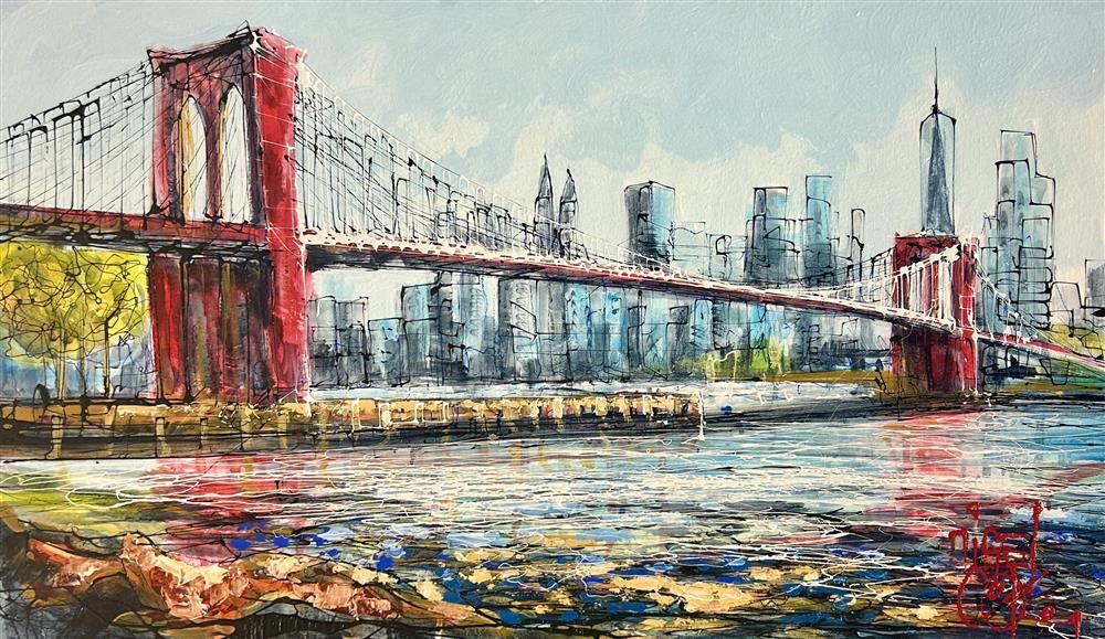 Nigel Cooke - 'East River Span' - Framed Original Artwork