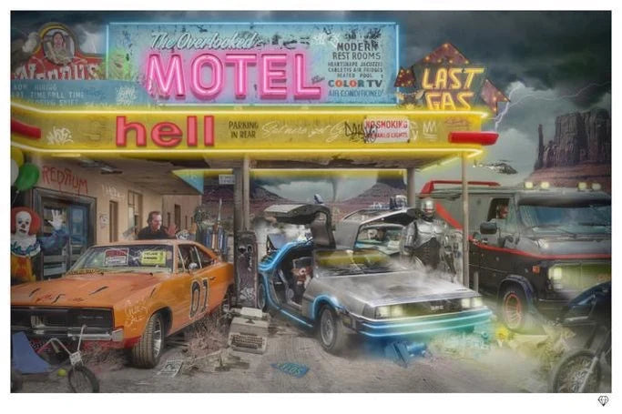 JJ Adams - 'Last Gas - Ml's Diner II' - Framed Limited Edition Deluxe