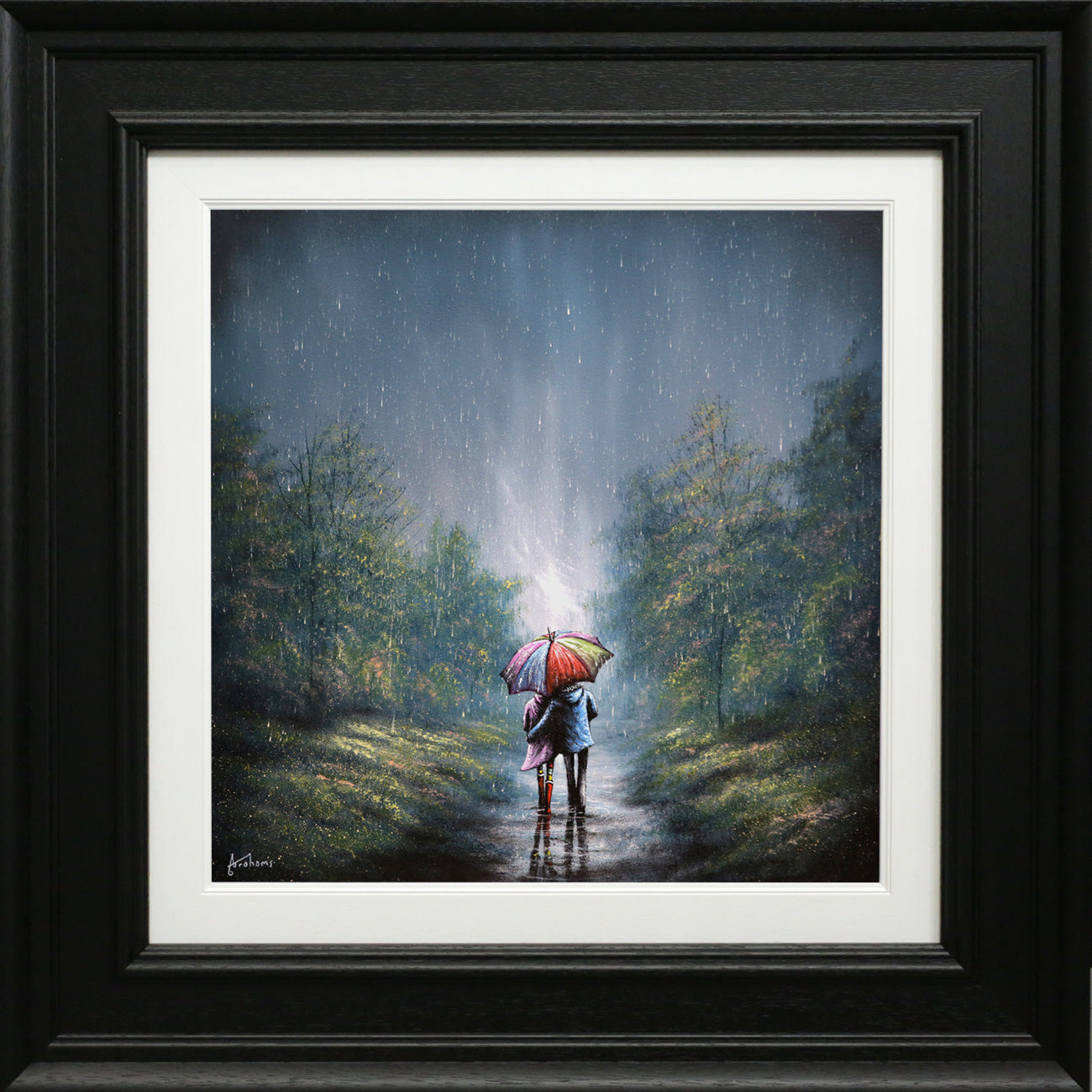 Danny Abrahams - 'Rainy Days And Cosy Hearts’  - Framed Original Art