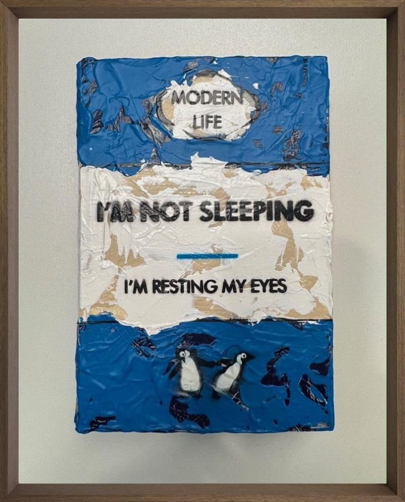 Hue Folk -'Resting My Eyes - Mini Storybook' - Framed Original Artwork
