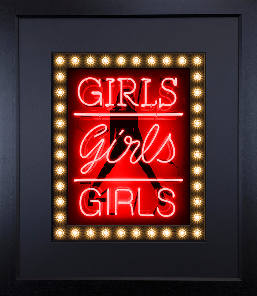 Courty - 'Girls Girls Girls' (Red) - Framed Limited Edition artwork