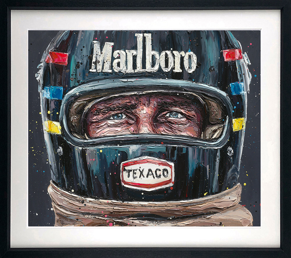 Paul Oz  - 'Let's Race' - James Hunt - Framed Limited Edition (Print & Canvas)
